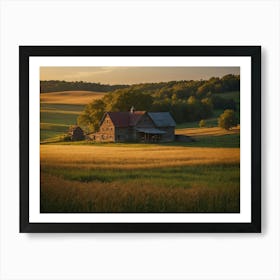 Barn At Sunset Art Print