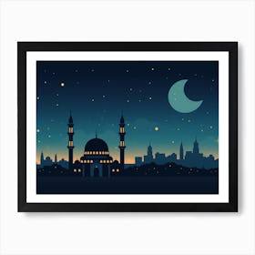 Muslim City At Night Art Print Art Print