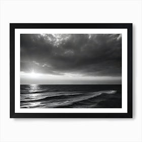 Black And White Seascape 11 Art Print