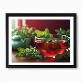 Red Tea with Mint Art Print