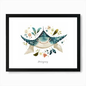 Little Floral Stingray Poster Art Print