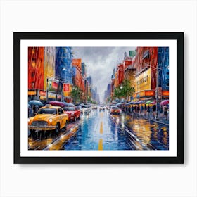 Rainy Day In New York City Art Print