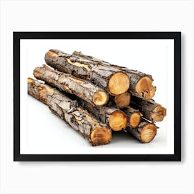 Logs On White Background Art Print