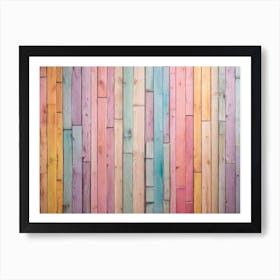 Colorful Wood Wall 6 Art Print