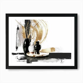 Gold And Black 89 Art Print