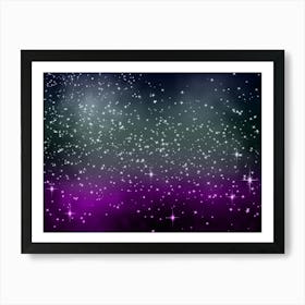 Grey Violet Shining Star Background Art Print