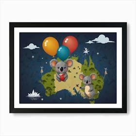 Australian Koalas Art Print