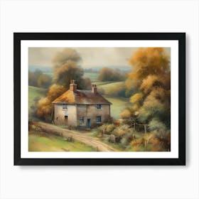 Printable Wall Art, Vintage Landscape, Farmhouse Wall Decorations, Vintage Landscape Oil Painting.22 Art Print