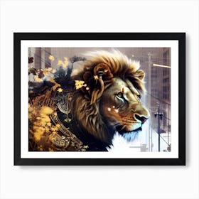 Lion In The City 2 Art Print