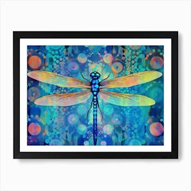 Dragonfly Blue Eyed Darner Aeshna Illustration Minimal 8 Art Print