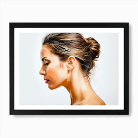 Side Profile Of Beautiful Woman Oil Painting 88 Affiche