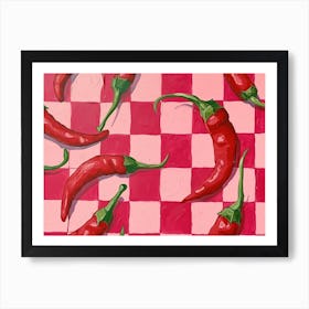 Chillis Pink Checkerboard 2 Art Print