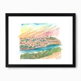 Sunset Over Toledo Spain Art Print