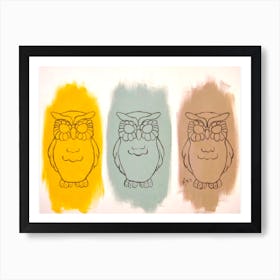 Three Owls  Art Print