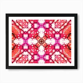 Pattern And Texture Red Flower Watercolor And Alcohol Ink 2 Art Print