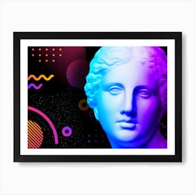 Venus de Milo - Ancient neon gods (synthwave/vaporwave/retrowave/cyberpunk) — aesthetic poster Art Print