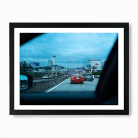 View From The Window Of A Car Art Print