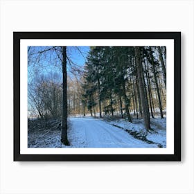 Snowy Path In The Woods 1 Art Print