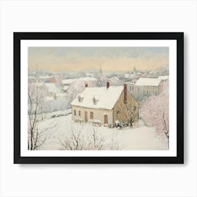 Snow-Covered Village In Winter Art Print