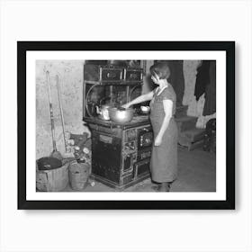 Mrs, Erasty Emrich In Her Kitchen, Mrs, Emrich Is The Wife Of A Tenant Farmer And Mother Of Twelve Children, Eleven Of Art Print