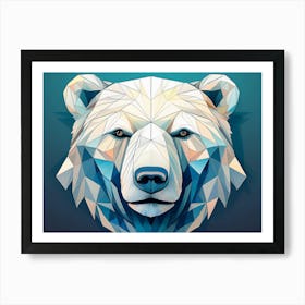 Geometric Polar Bear Portrait Art Print