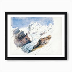 Monte Rosa From Hornli, Zermatt From Splendid Mountain Watercolours Sketchbook (1870), John Singer Sargent Art Print