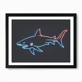 Neon Blacktip Reef Shark 4 Art Print