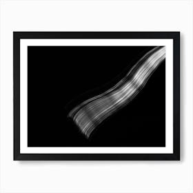 Glowing Abstract Curved Black And White Lines 10 Art Print