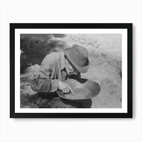 Prospector Pointing To Flecks Of Gold In His Pan, Pinos Altos, New Mexico By Russell Lee Art Print