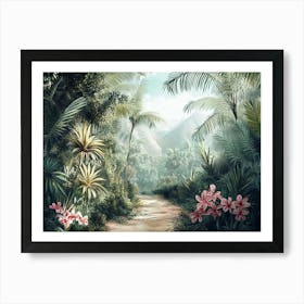 Jungle Path, Tropical Forest landscape Poster