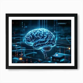 A Cybernetic Brain Illustration Abstractly Representing Human Emotion And Neural Connections Embed (3) Art Print