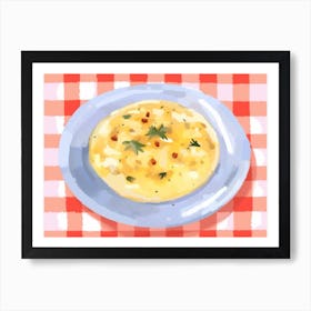 A Plate Of Polenta, Top View Food Illustration, Landscape 1 Art Print