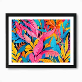 Colorful Tropical Leaves 1 Art Print