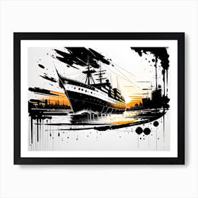 Ship In The Harbor Art Print