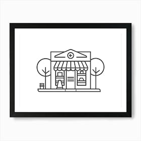 Shop Store Line Icon Vector Illustration Art Print