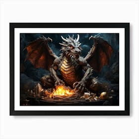 Dragon With Fire 1 Art Print
