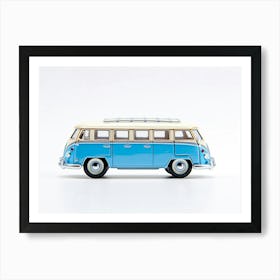 Toy Car Volkswagen Drag Bus Blue Art Print