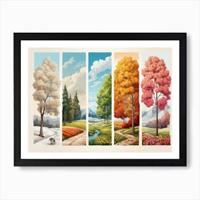 Autumn Landscape Set Art Print