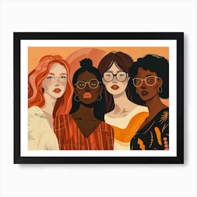 Modern Illustration Of Women In Harmony Enjoying Their Diversity 2 Affiche