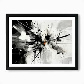 Conflict Abstract Black And White 6 Art Print