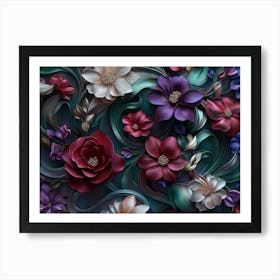 3d Floral Wallpaper 1 Poster