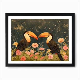 Floral Animal Illustration Toucan 2 Art Print
