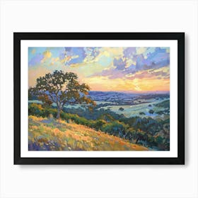 Western Sunset Landscapes Texas Hill Country 2 Art Print