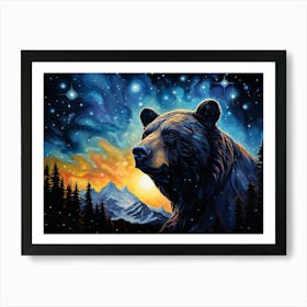 Bear In The Night Sky Art Print