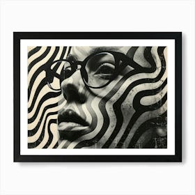 Typographic Illusions in Surreal Frames: Zebra Print Art Print