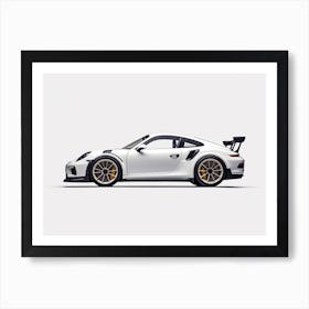 Toy Car Porsche 911 Gt3 Rs White Art Print