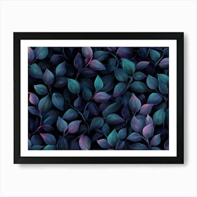 Purple Leaves Wallpaper Art Print