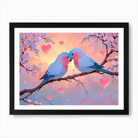 Birds In Love Art Print