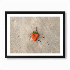 Stone, looking like Strawberry On The Beach Art Print