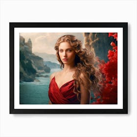 Woman In A Red Dress 1 Art Print